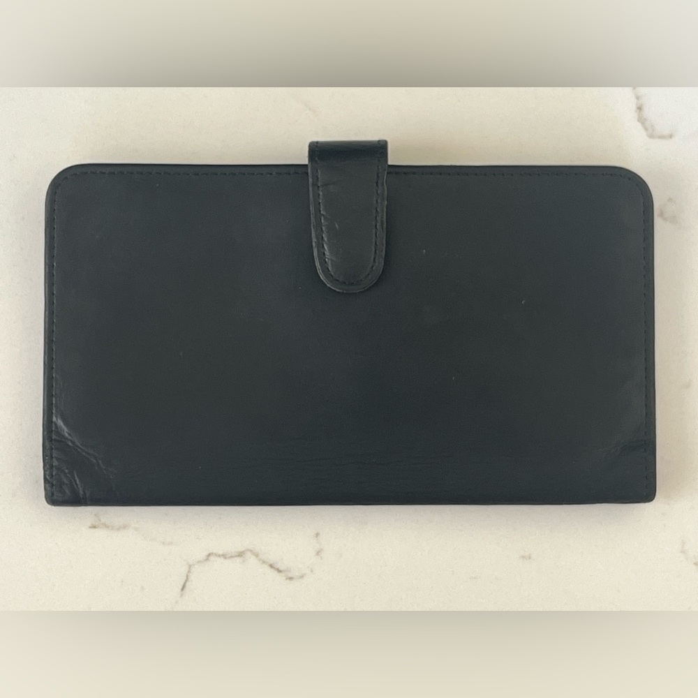 COACH Authentic Vintage Black Leather Slim Wallet / Checkbook Holder